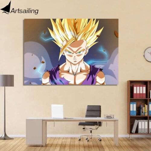 1 piece canvas art Z saiyan canvas painting posters and prints wall pictures for living room free shipping XA1652C LZ