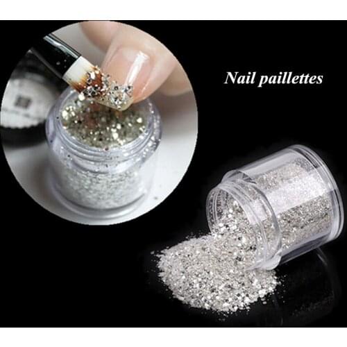 10g Acrylic Powder Nail Glitter Powder Dust Rhinestone Crystal Paillettes Sequins Nail Polish UV Glitter Powder 3D Nail Art Tips