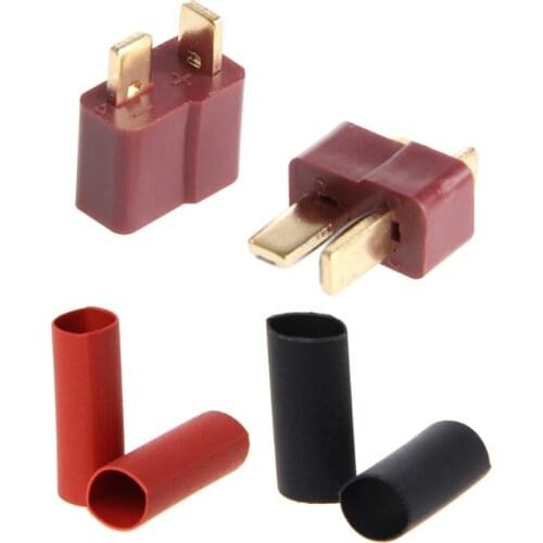 10 Pairs Ultra T-Plug Connectors Deans Style Male Female with 20pcs Shrink Tube