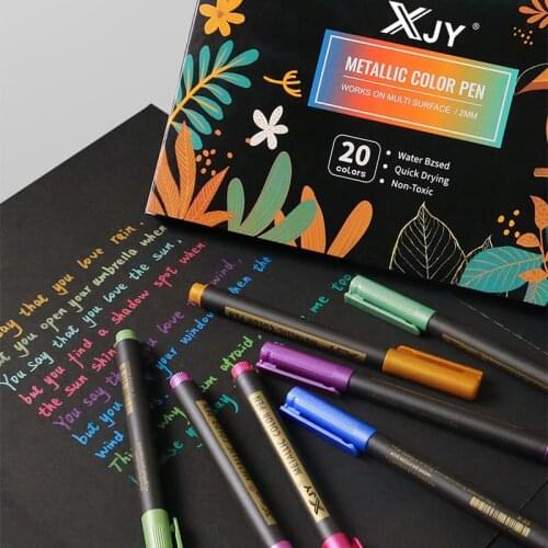 20 Color Metallic Paint Marker Pen Permanent Writing Rock Painting DIY Photo Album Scrapbook Glass Wood Canvas Card Art marker