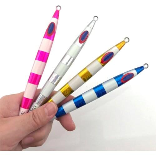 5PCS Deep Sea Glow Zebra Fast Sinking Jig Fishing Jigging Lure Jigbait Spoon Baits 120/150/200/250/300g