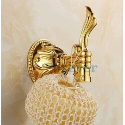Bathroom accessories wall mounted brass golden single robe hook, clothes hooks, wall decorative coat hooks GB009b