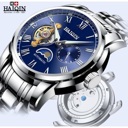 New HAIQIN Mens Watches Top Brand Luxury Automatic Mechanical Watch Men Business Clock Fashion Wristwatch mens relogio masculino