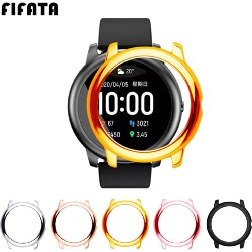 FIFATA Smart Watch Case Cover For Haylou Solar LS05 Electroplate Frame Screen Protector For Xiaomi Haylou Solar Protective Shell