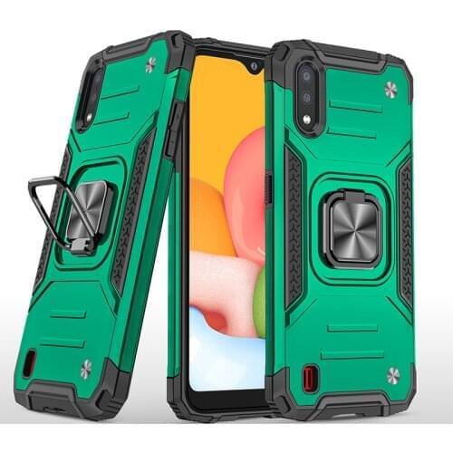 For Samsung A01 Armor Shockproof Case for Samsung Galaxy A01 Drop Protective Defender Magnet Holder Ring Case Cover for A 01
