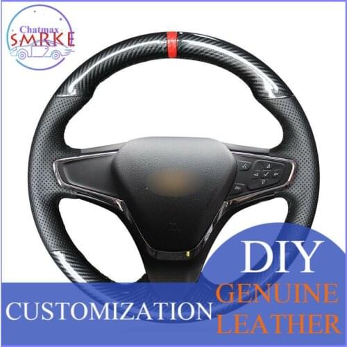 For Chevrolet Cruze Volt New Cruze Carbon Fiber Leather Car Steering Wheel Cover anti-slip design all season
