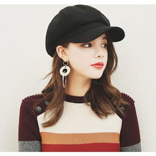 OCTAGONAL CAPS, Womens Fall And Winter Berets In British Style, Tweeds Duck-Tongue Painters Cap, And A Go-To Newsboy Cap