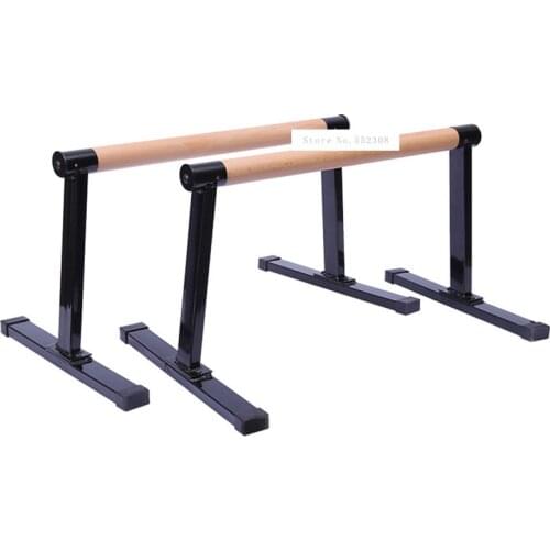 Indoor Fitness I-Shaped Push-Up Support Wood Grip Push-Up Stand Frame Outdoor Antiskid Multifunctional Handstand Parallel Rod