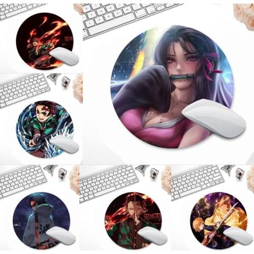 Demon Slayer Anime nezuko Office Mice Gamer Soft Mouse Pad Round Non-slip Cushion