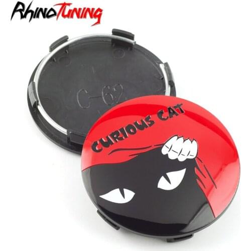 1pc 62mm 58mm For Rays Volk Racing Car Wheel center Hub Caps Curious Cat Wheels Hubcaps Cover for rims Auto Accessories A-Flat