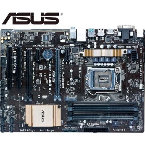 Mainboard Asus Z97-K/USB3.1 USED Desktop Motherboard LGA 1150 DDR3 SATA3 USB3.0 ATX