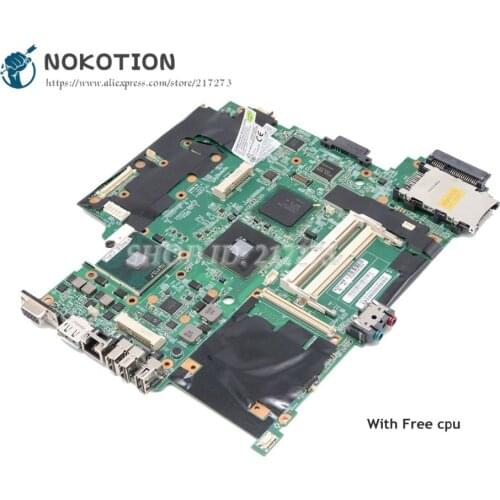 NOKOTION For Lenovo thinkpad R500 Laptop Motherboard 42W7982 45N4476 15 inch Main Board GM45 DDR3 Free CPU