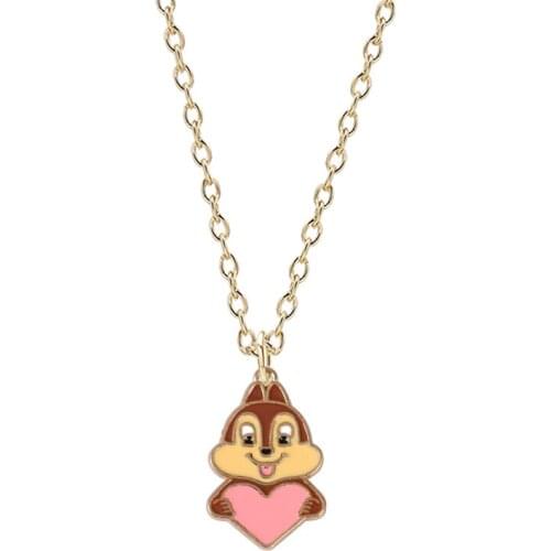 Cute Cartoon Squirrel Heart-shaped Pendant Animal Choker Men And Women Jewelry Gift Fashion Couple Necklace Jewellery Wholesale