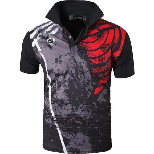 Jeansian Mens Sport Tee Polo Shirts POLOS Poloshirts Golf Tennis Badminton Dry Fit Short Sleeve LSL252