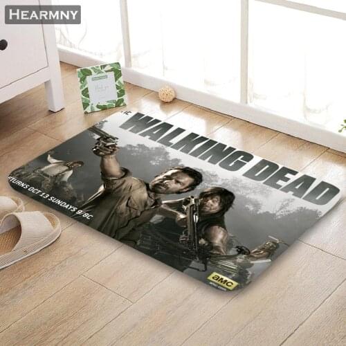 Custom The Walking Dead Doormat Floor/Bath/Kitchen/Beach Mat Flannel Sponge Fabric 3D Printed Shaggy Decoration For Bedroom