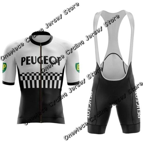 New Maillot 2021 Peugeot Cycling Jersey Men Set Summer Retro Clothing Road Bike Suit Bicycle Bib Shorts MTB Ropa Ciclismo