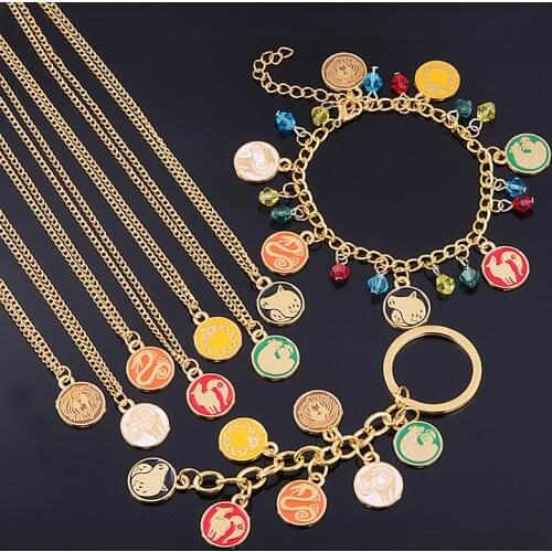 Seven Deadly Sins Protagonist Tattoo Necklace Anime Peripheral Dragon Fox Snake Pig Sheep Lion Grizzly Bear Animal Color Coin