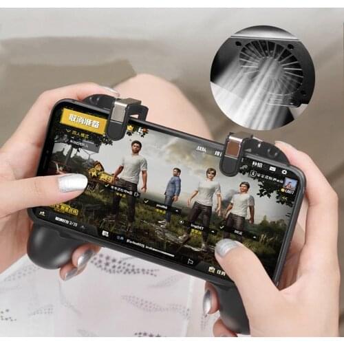 Rechargeable Mobile Phone Gamepad Cooler With Fan Game Grip Joystick trigger Controller L1R1 Fire Button for PUBG game cooling