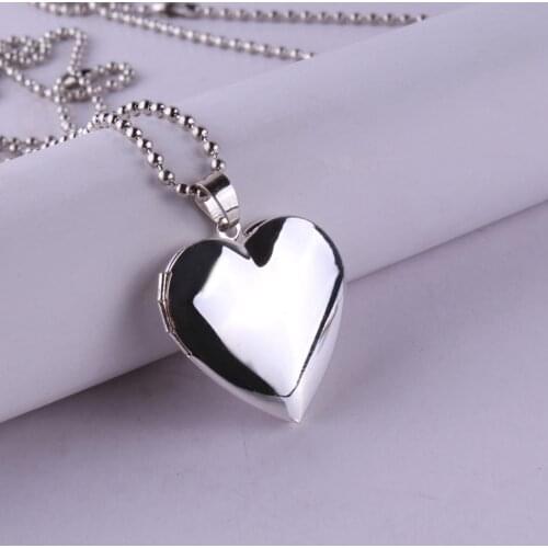 Valentine Lover Gift Animal Photo Frames Can Open Locket Necklaces Heart Pendant Necklace Jewelry For Women Girlfriend Gift