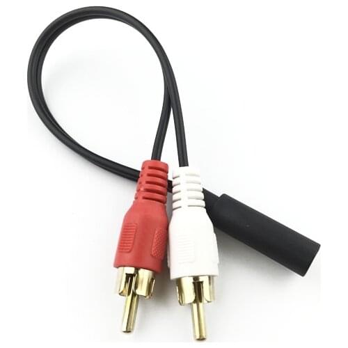 3.5 Stereo Female to 2 RCA Male Gold-plated Audio Cable RCA Extension Cable for Computer Speakers Red White Connector 0.2m