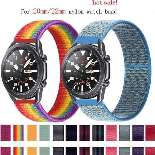 For Samsung Watch Active 3 2 Strap Band Nylon 20mm 22mm Gear S3 Quick Release Watchband for Huami Amazfit Pace Wristband Loop