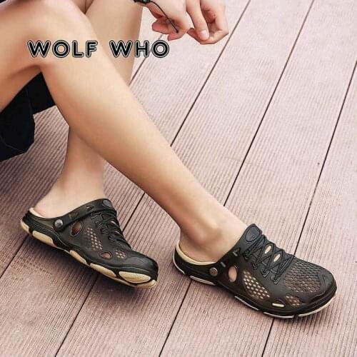 2021 Sandalias for Men Garden Casual Rubber Sandals Man Summer Hole Shoes Beach Swimming Jelly Shoes Water Mens Slipper X14