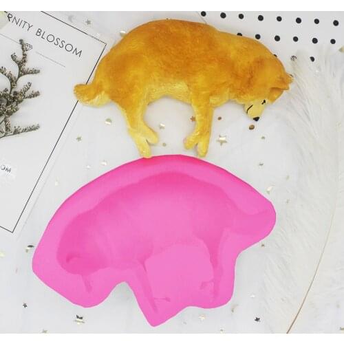 Sleeping Autumn Dog Mousse cake mold cake decorated baking mold silicone mold C1262
