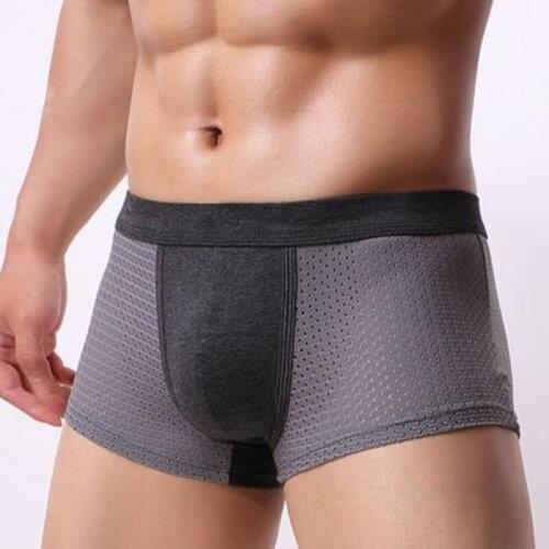 Mens Underwear Mens Boxer Shorts ice Silk Breathable Low Waist Boxer Shorts Boys Summer Youth Tide Shorts