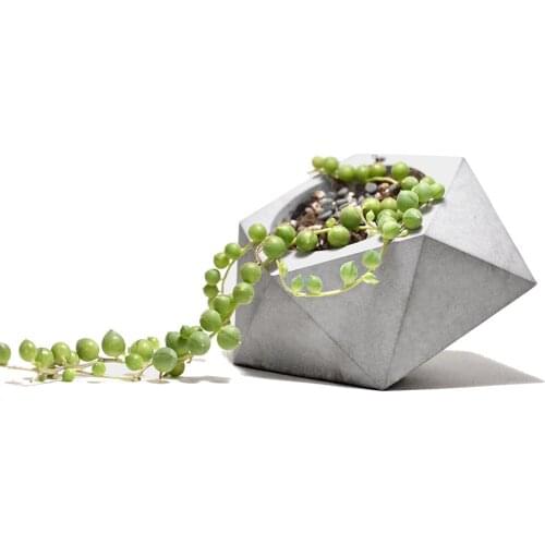 Creative desktop Decoration Cement concrete geometry Cement pots of cement multi - flower pots silicone mold