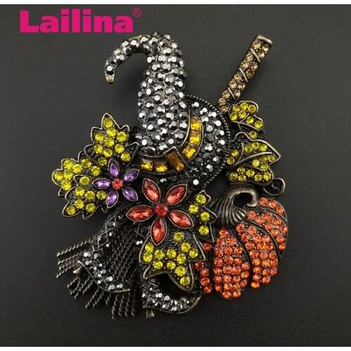 1pcs/lot Pumpkin Switch Halloween Brooch Pin