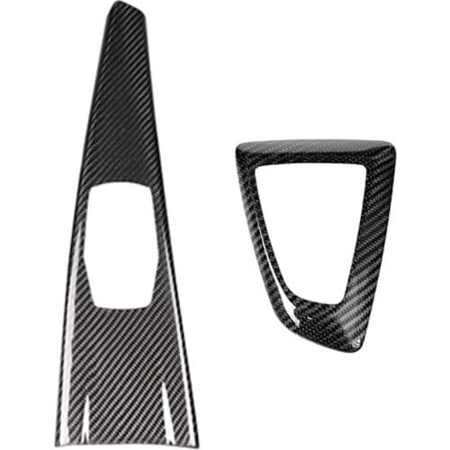 Carbon Fiber Car Gear Shift Knob Panel Cover Multimedia Button Panel Trim Sticker Kit For-BMW 3 Series 6Th F30 F34