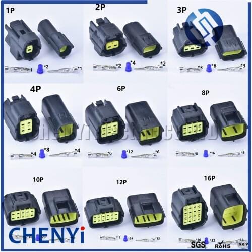 1 set 1/2/3/4/6/8/10/12/16 Pin Denso Waterproof Connector Electrical Plug Car Auto Sealed Truck Harness Socket 174879-2 174877-2
