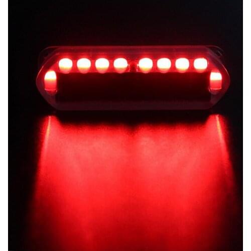 Waterproof Solar Power Cycling LED Warning Light Rear Lamp CAUTION Lamp