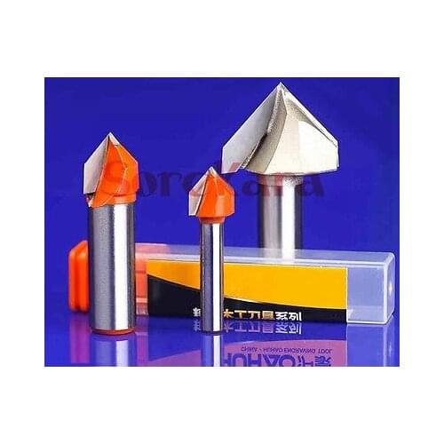 1/2"*1-1/2" V Shape Wood Router Bits CNC Tools End Mill For MDF Plywood Cork Plastic Acrylic PVC Woodworking