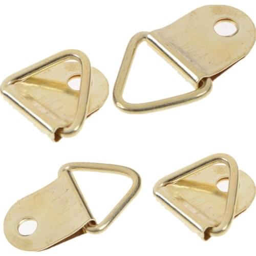 10pcs/lot Golden D-Ring Hanging Picture Oil Painting Mirror Frame Hooks Hangers 9mm X 20mm