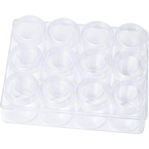12pcs Round Clear Display Storage Case Box Bead Container Boxes Collection