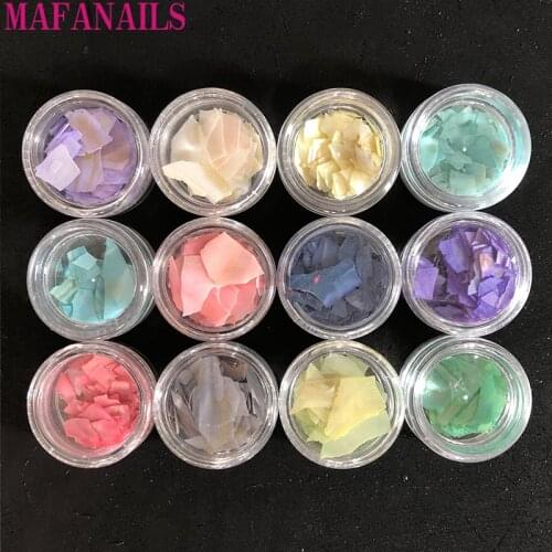 12Jar Nail Art Shell Thin Big Piece Irregular Abalone Shell 3D Nail Art Deco DIY Fragment Slice Sequins Beautiful Decals Jewelry