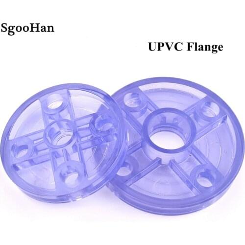 20~63mm PVC Transparent Flange Connector Aquarium Fish Tank Hose Adapter Hardware Fittings UPVC Tube Parts Slip Socket Flanges