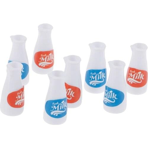 4Pcs 1/12 Dollhouse Miniature Milk Dolls House Kitchen Accessories Decor