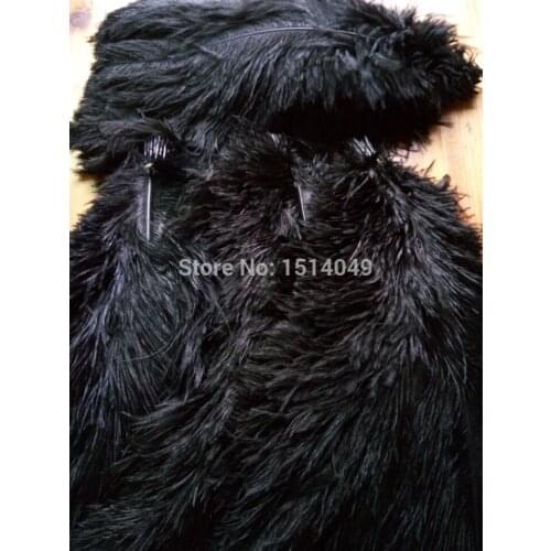 Wholesale Quality 50pcs perfect Leniency Male black natural ostrich feather 12-14inch/30-35cm decorative diy