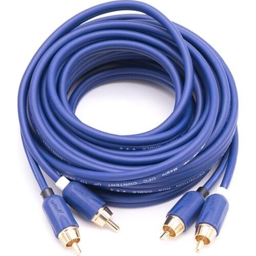 Car Subwoofer Modified Pure Copper 2.5 M Audio Cable Car Audio Amplifier Audio Signal Cable Connection Cable 2RCA To 2RCA