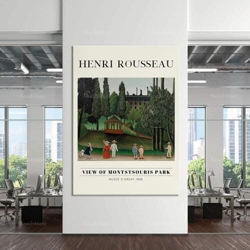 The art of Henri Rousseau is impeccable-"Montaturis Park Scenery"-Rare Exhibition Poster Art Work