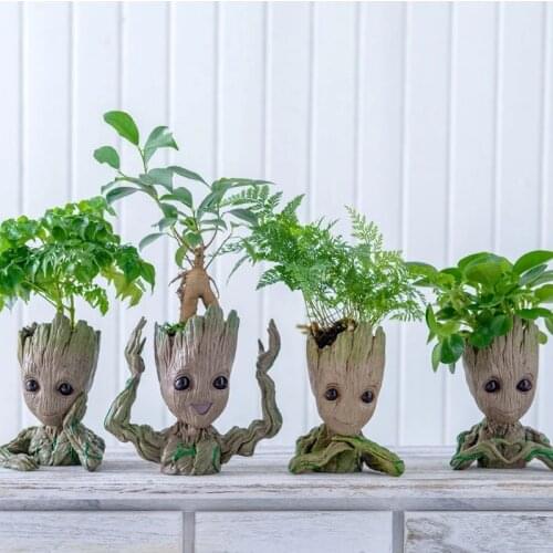 Baby Groot Flowerpot Flower Pot Planter Figurine Tree Man Cute Model Toy Pen Pot Garden Planter Flower Pot Gift For Kid