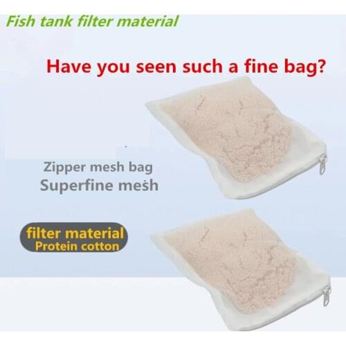Fish Tank Filter Material Zipper Mesh Bag Protein Cotton 500g / 1000g / 1800g Aquarium Superfine Leak Proof Zipper Mesh Bag