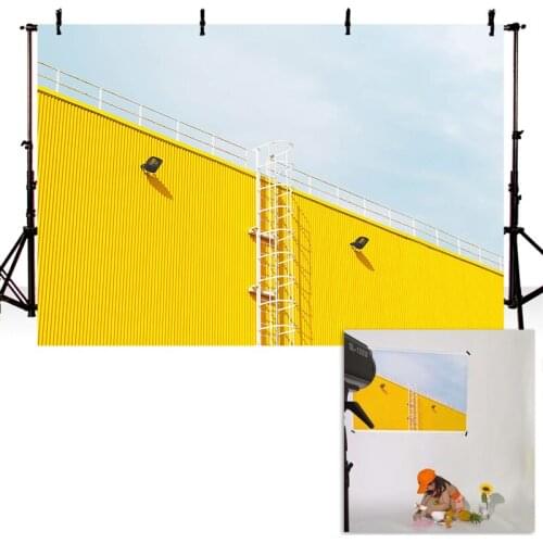 Newborn Photography Background Yellow Building Roof Kids Birthday Backdrop Sky Baby Shower Decoration Props For Photo Studio