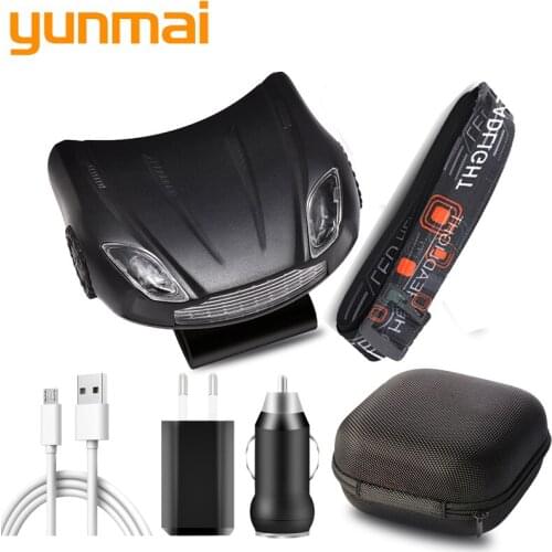 Sensor LED Headlamp Built-in Battery USB Rechargeable Headlight Flashlight Headlight Bulb Running Time 10 Hours 5W Night Camping