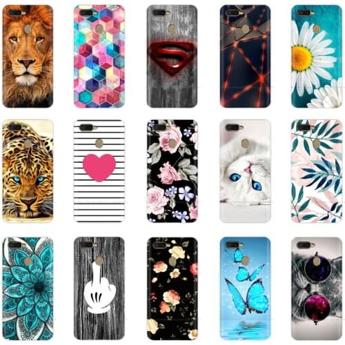 Phone Case for Oppo A7 / AX7 / A5s / AX5s Case 6.2-inch Phone Back Cover Shell Painted Soft TPU Clear Silicon Bumper Flower 6.2"