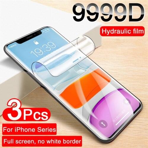 3PCS Hydrogel Film Screen Protector For iPhone 11 12 Pro X Xr XS Max Soft Protective Film For iPhone 7 8 Plus Screen protector
