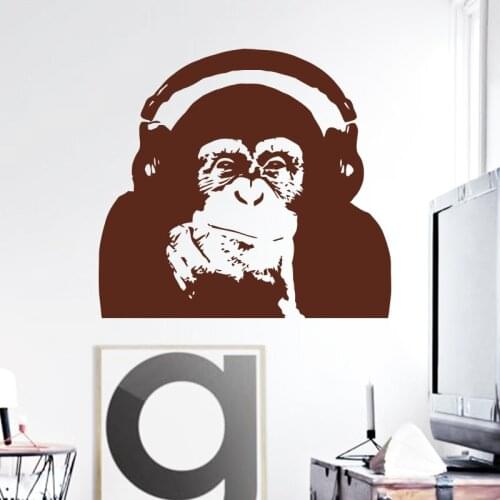 Art Design home decoration Vinyl Caesar monkey music Wall Sticker Rise of the Planet of the Apes orangutan room decor decals