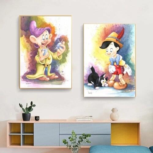 Disney Canvas Art Paintings Mickey Mouse and Donald Duck Posters and Prints Cartoon Wall Art Picture Cuadros for Kids Room Decor